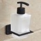 Soap Dispenser, Matte Black, Wall Mounted, Frosted Glass